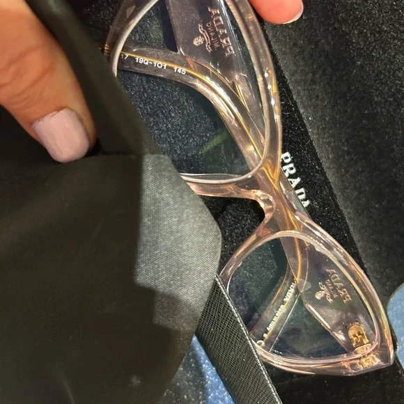 💖 AUTHENTIC Prada Pink Clear Women's Glasses, New with Case and Cloth - Picture 6 of 9